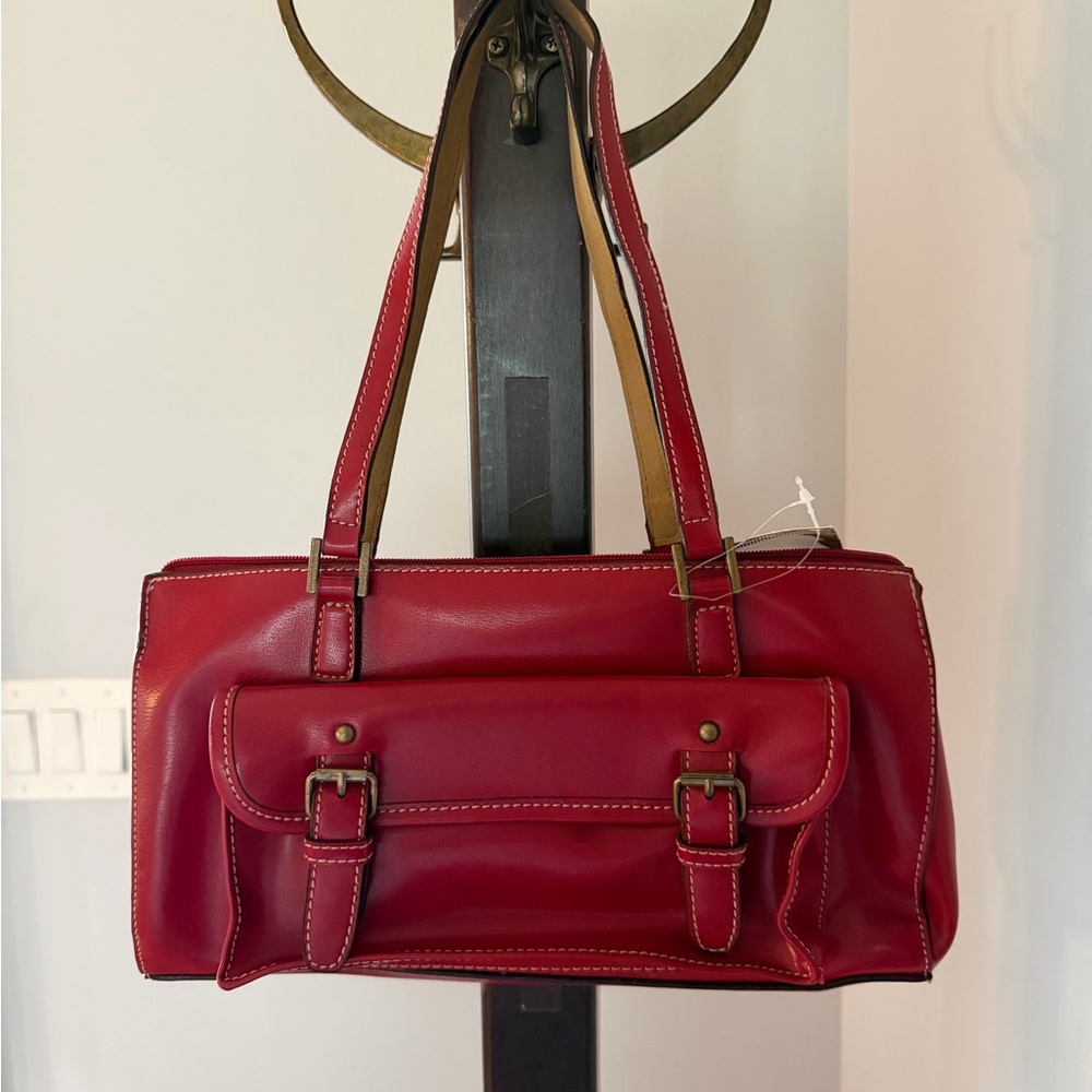 Elegant Red Leather Handbag